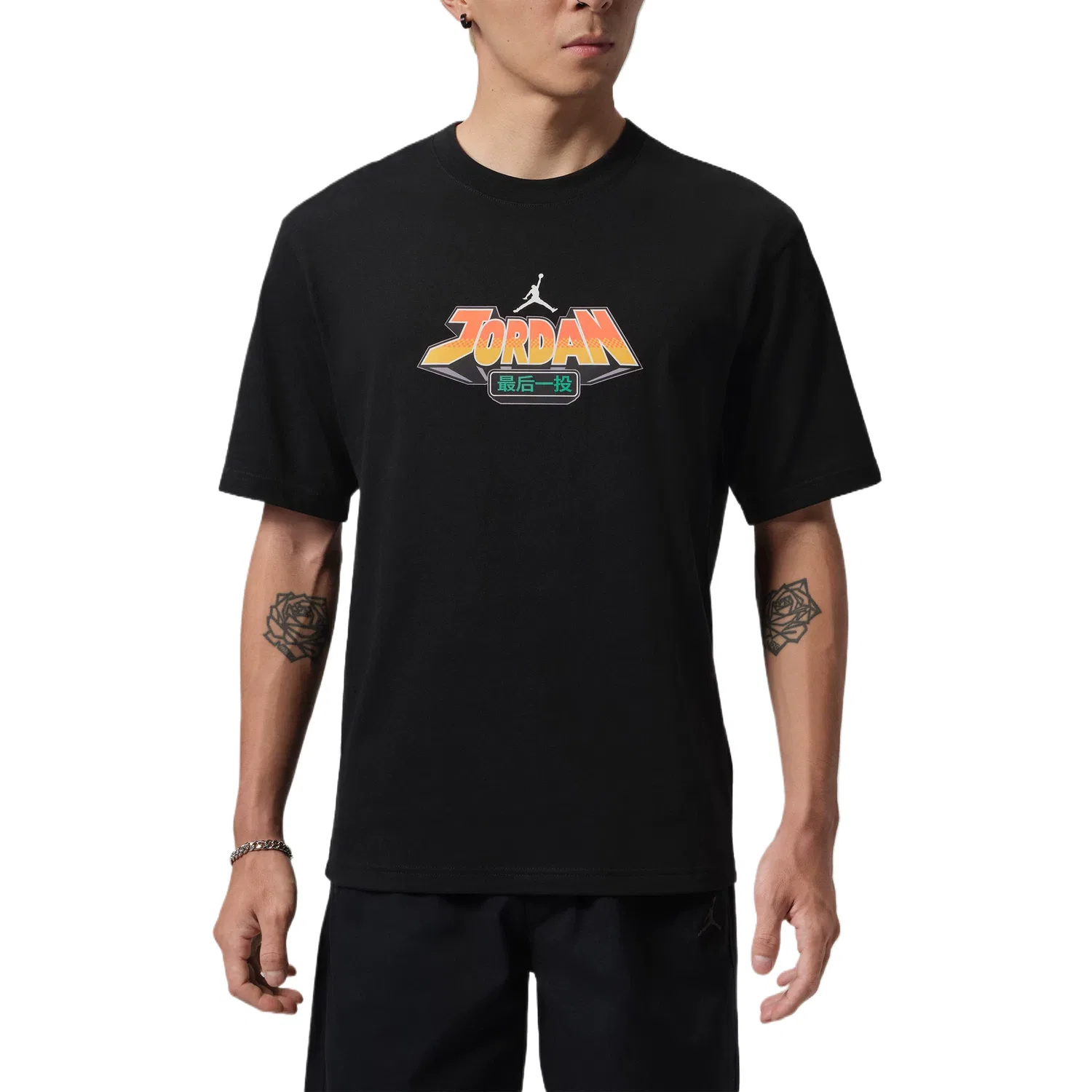 Мужская футболка с круглым вырезом Black Jordan