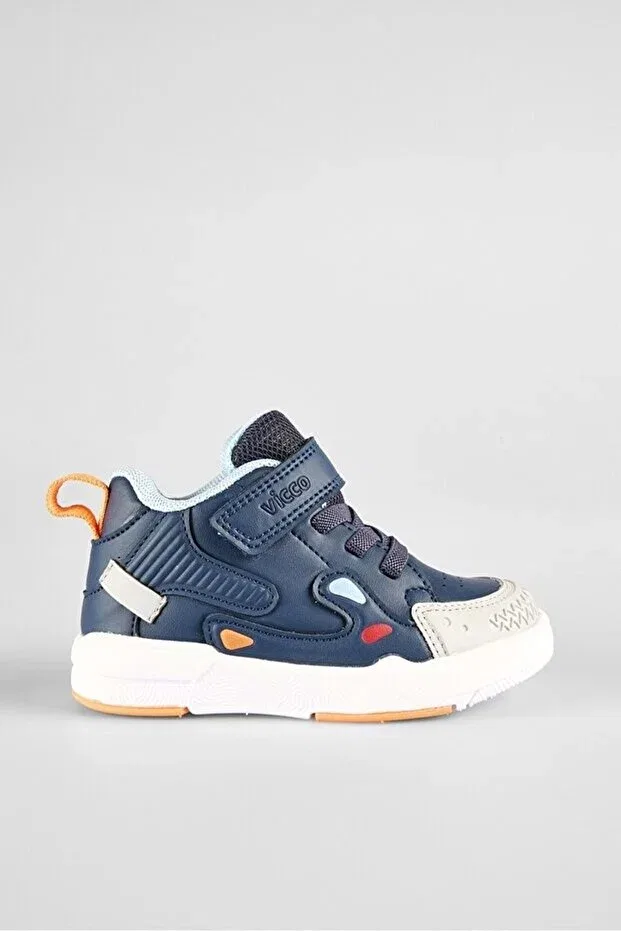Детские ботинки-кроссовки для девочек на плоской подошве Vicco, Navy Blue