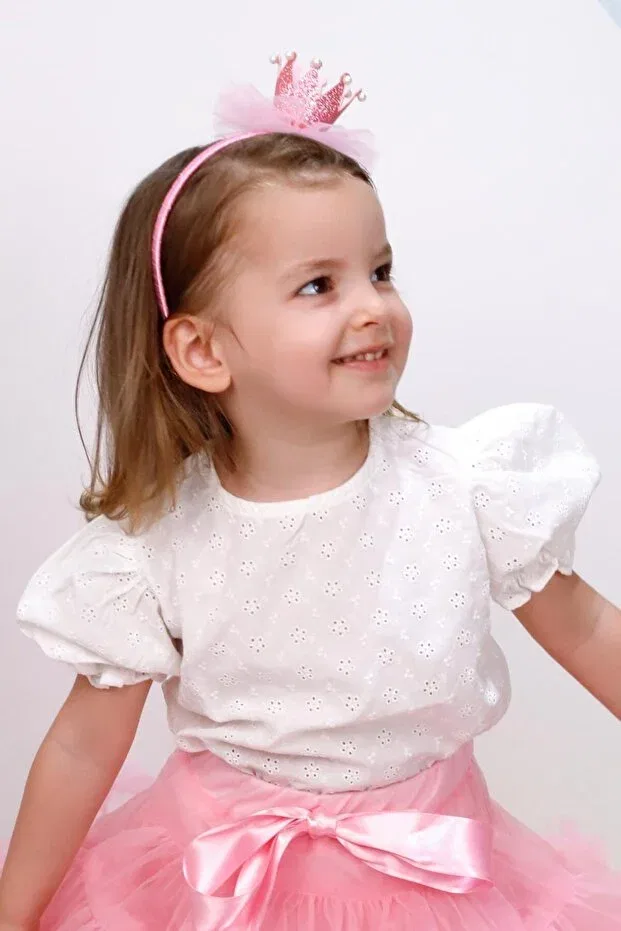 Детская футболка для девочек хлопковая Fisto Girl's Blouse Le Mabelle, White