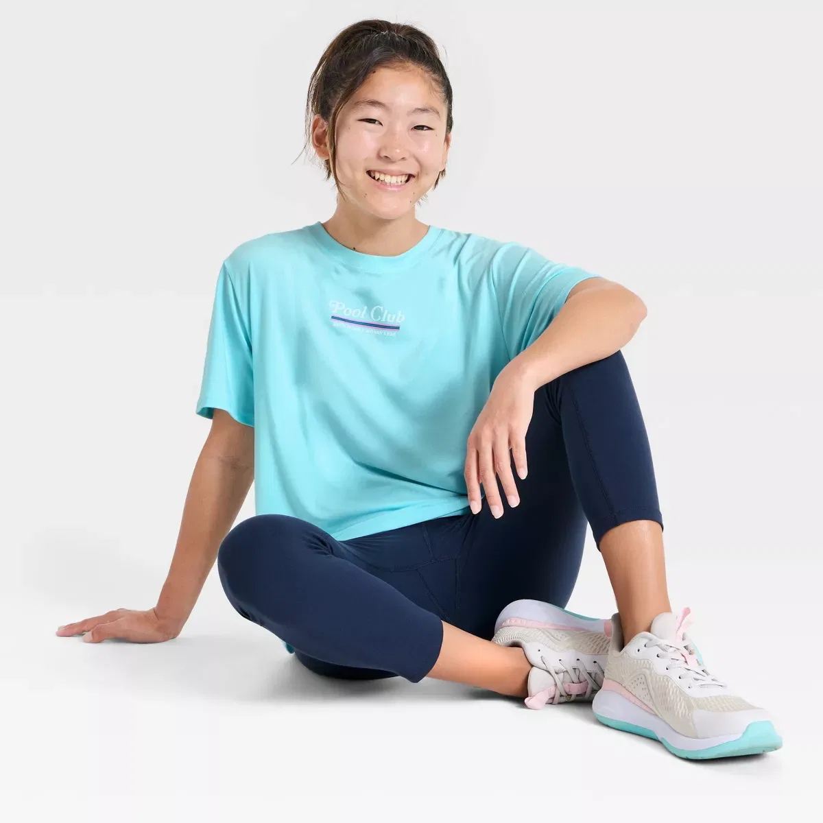 Детское футболка с принтом Oversized Active T-Shirt KIDS PERFORMANCE, Light Blue — фото 4