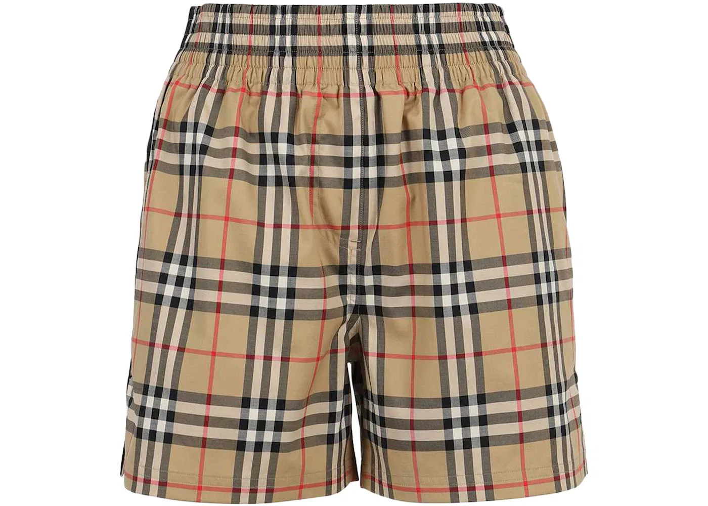 Женские шорты из стрейч-хлопка с принтом Burberry, Vintage Check