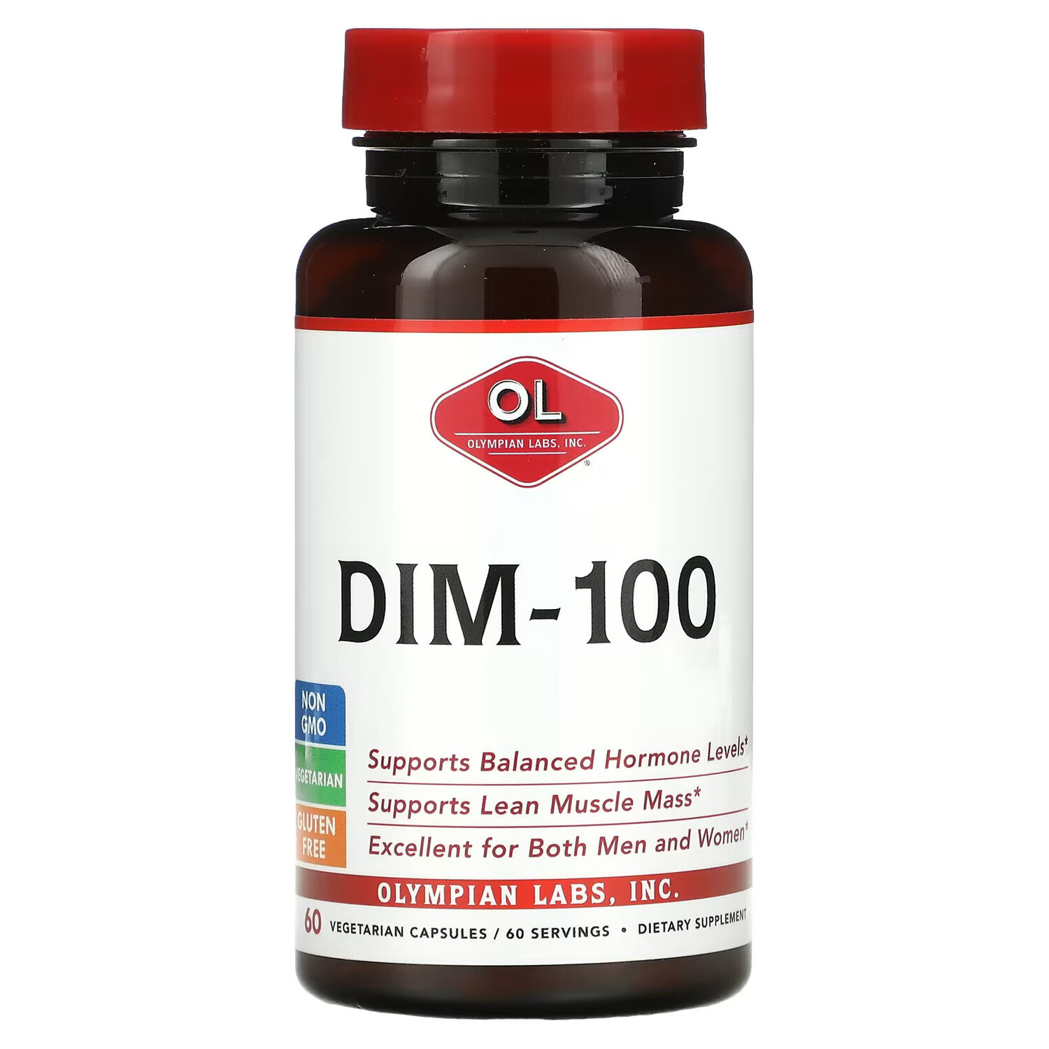 

Olympian Labs, DIM-100, 60 вегетарианских капсул