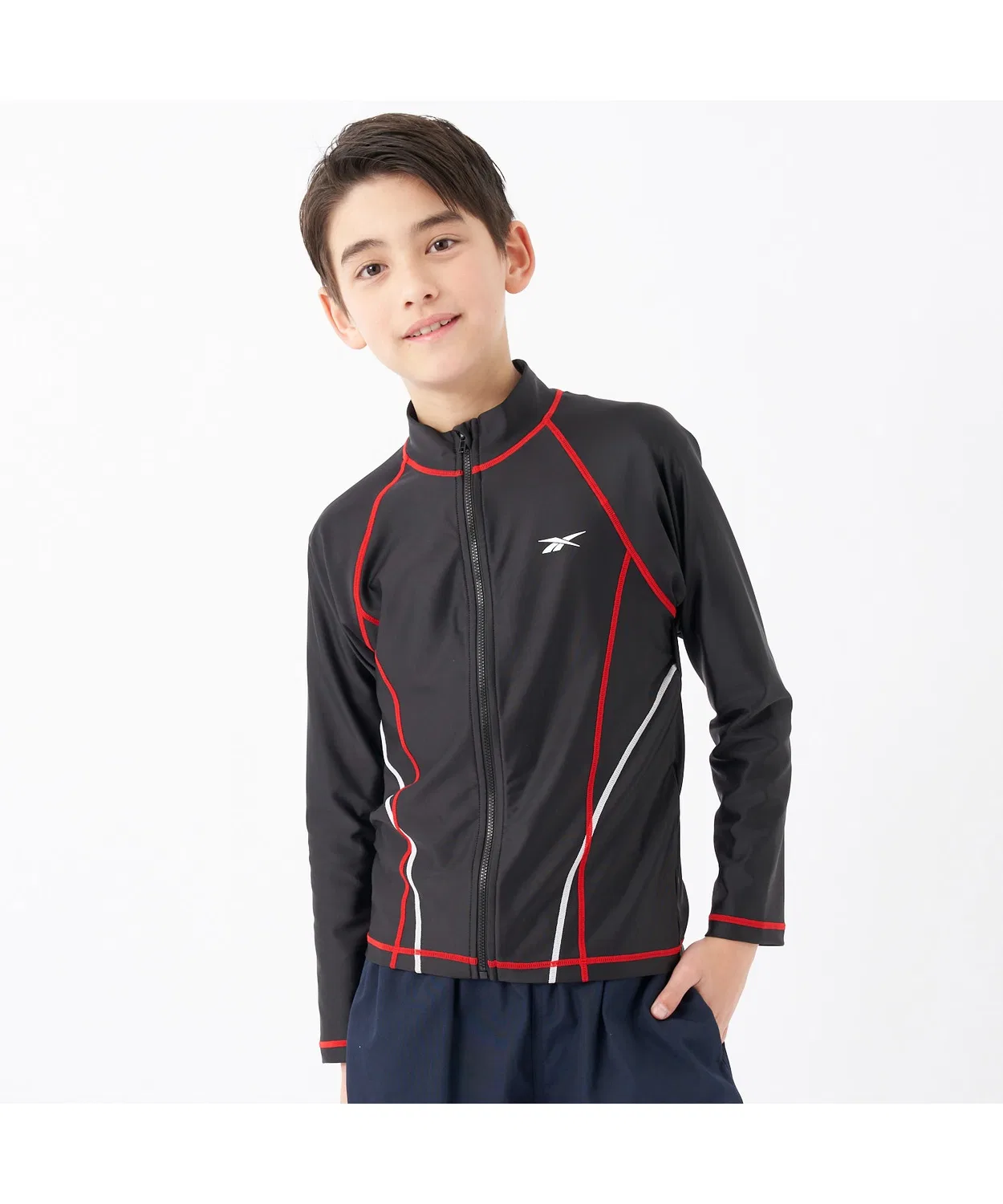 Детский лонгслив-рашгард с длинным рукавомReebok, Black