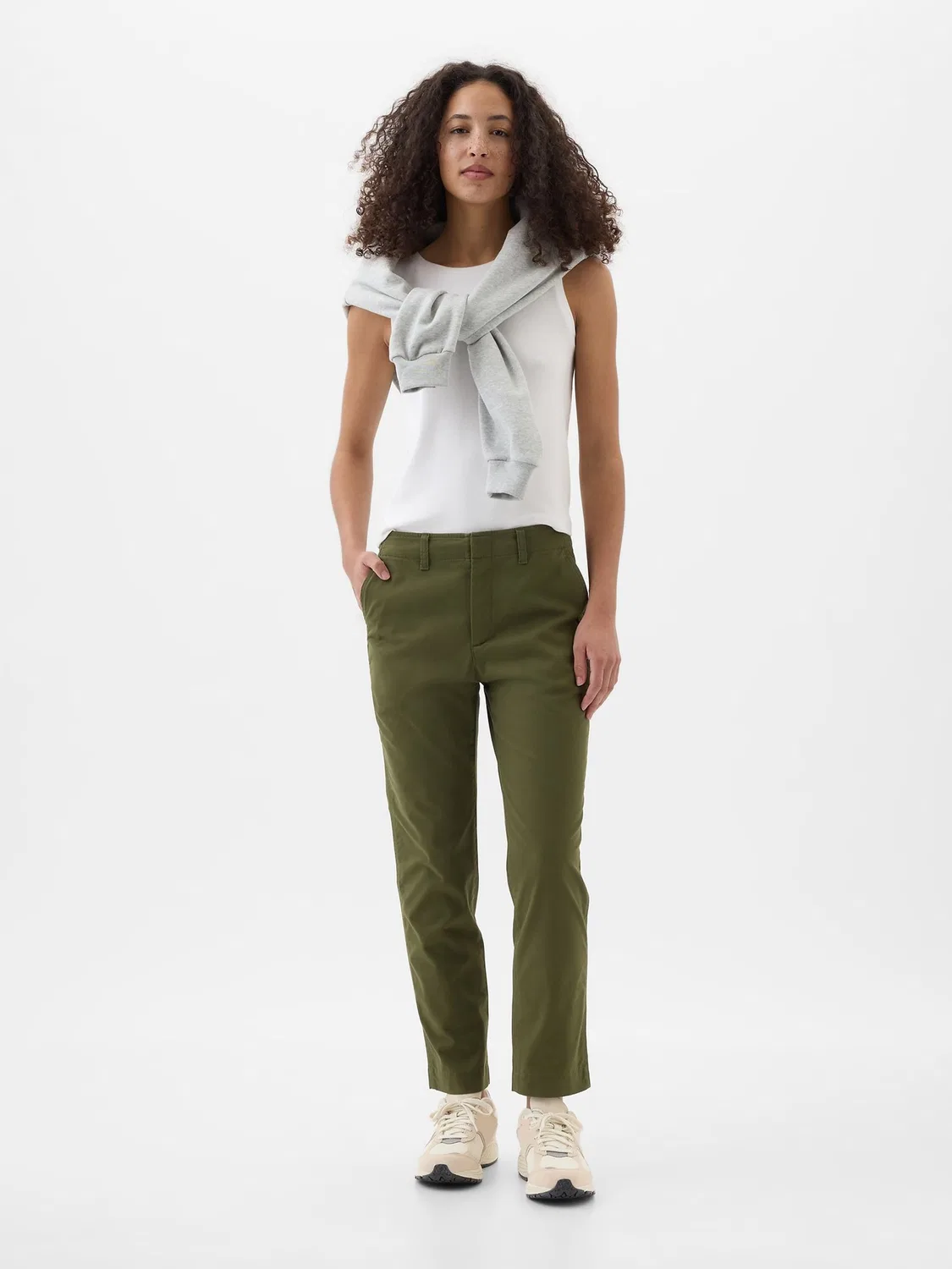 Чиносы Slim Fit Downtown Gap, зеленые
