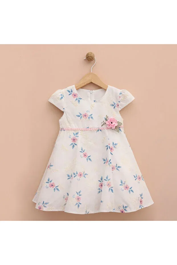 Детское платье для девочек с принтом Elegant Floral Applique Didustore, Lavender
