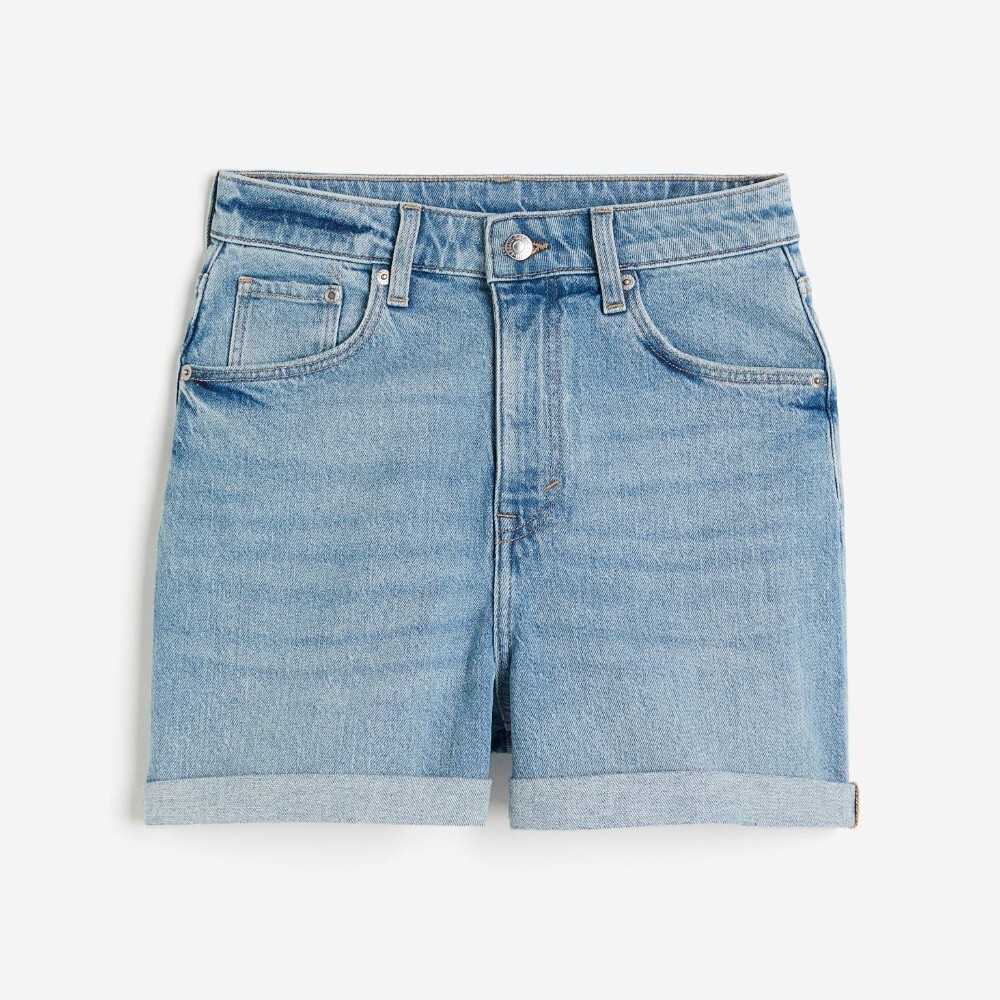 

Шорты H&M Mom Ultra High Denim, голубой