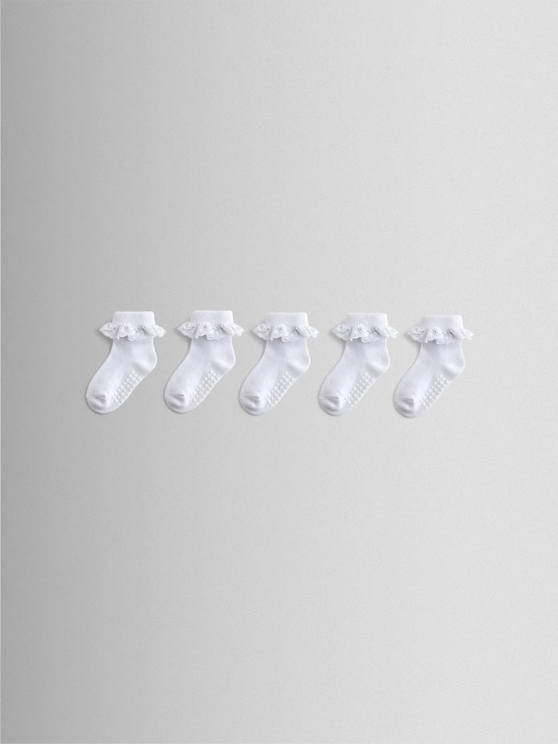 Носки детские, 5 пар, с оборкой, JoJo Maman Bébé, белый