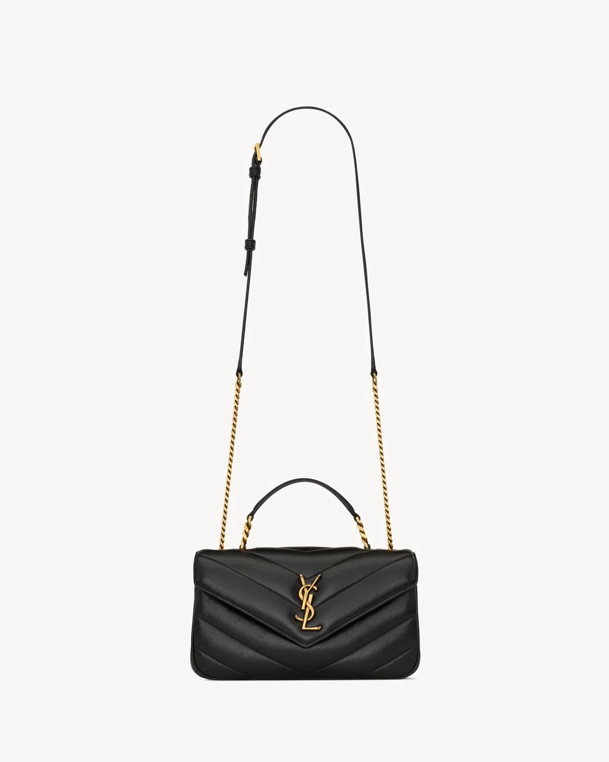 Сумка LOULOU с верхней ручкой из стеганой кожи ягненка SAINT LAURENT, черный