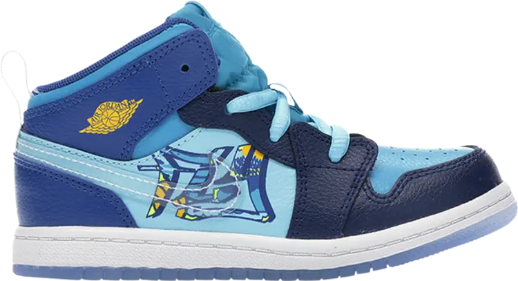 

Кроссовки Air Jordan 1 Mid TD Fly, синий