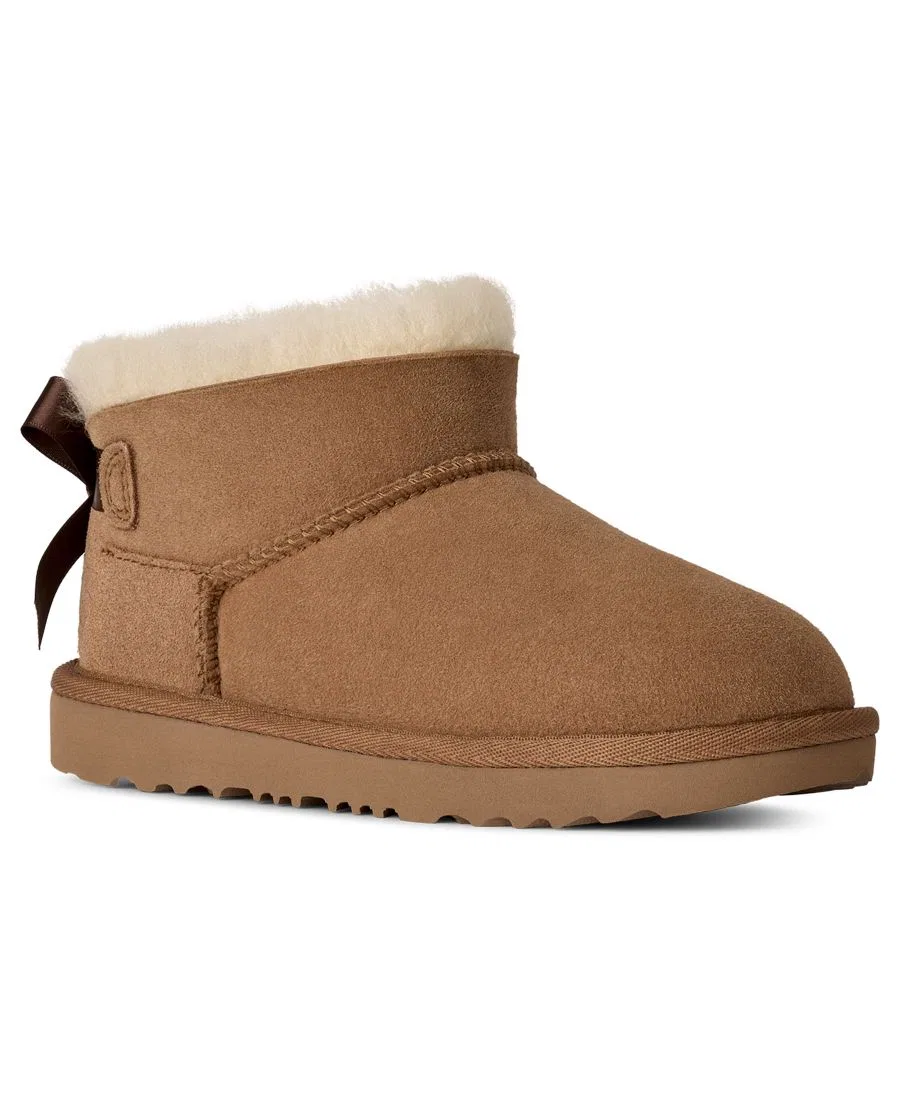 Детские сапожки-ботильоны с бантом Ultra Mini Bailey Bow UGG, Chestnut