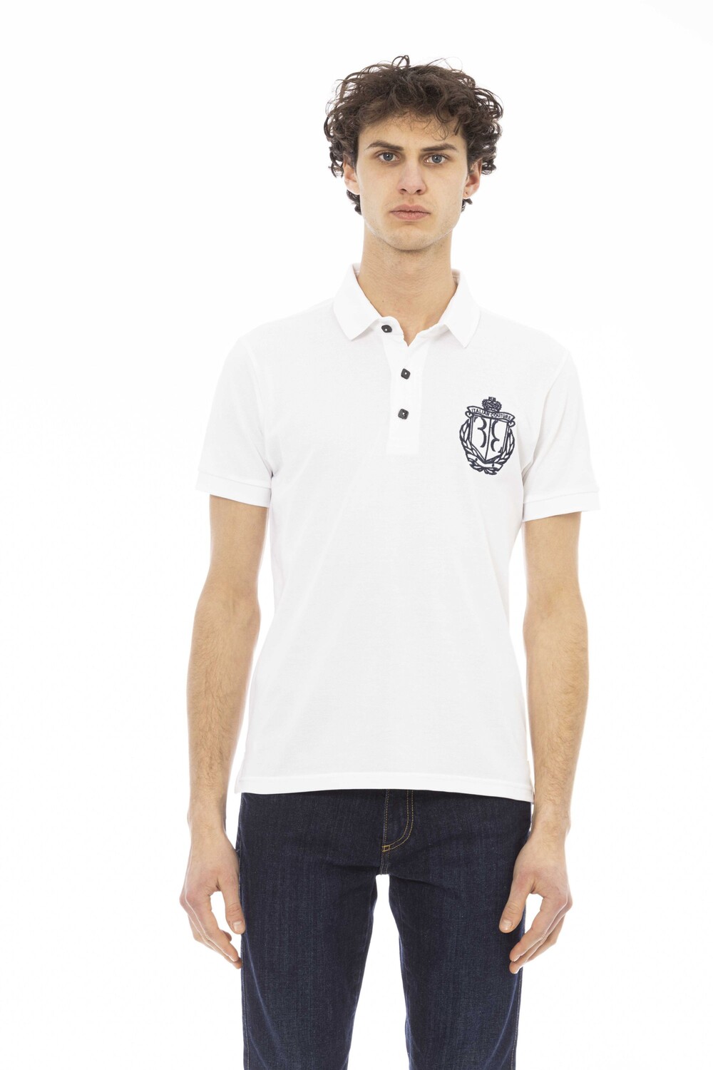 

Рубашка-поло Billionaire S/s Crown Embroidery, белый/темно-синий