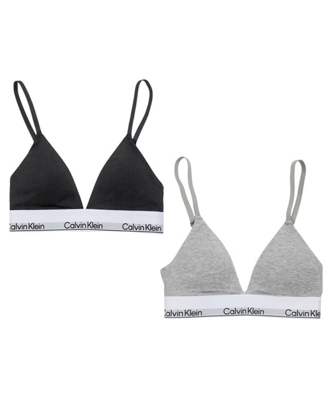 Женский бюстгальтер-бралетт без косточек с широкой лентой Calvin Klein, Heather Grey — фото 2