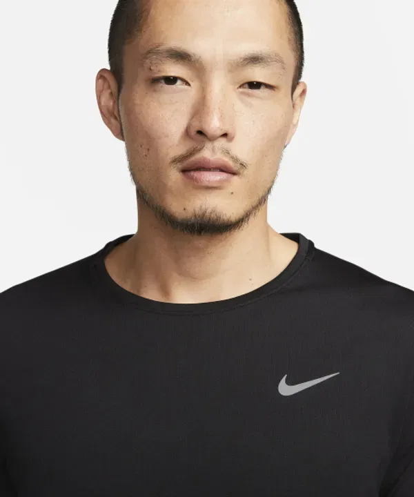 Футболка беговая Dry Fit UV с длинным рукавом, Nike, черный — фото 3