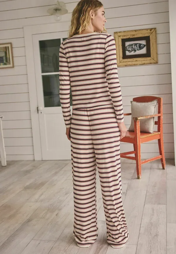 Пижама полосатая Regular fit long sleeve set Next, Red/Blue Stripe, синий — фото 3
