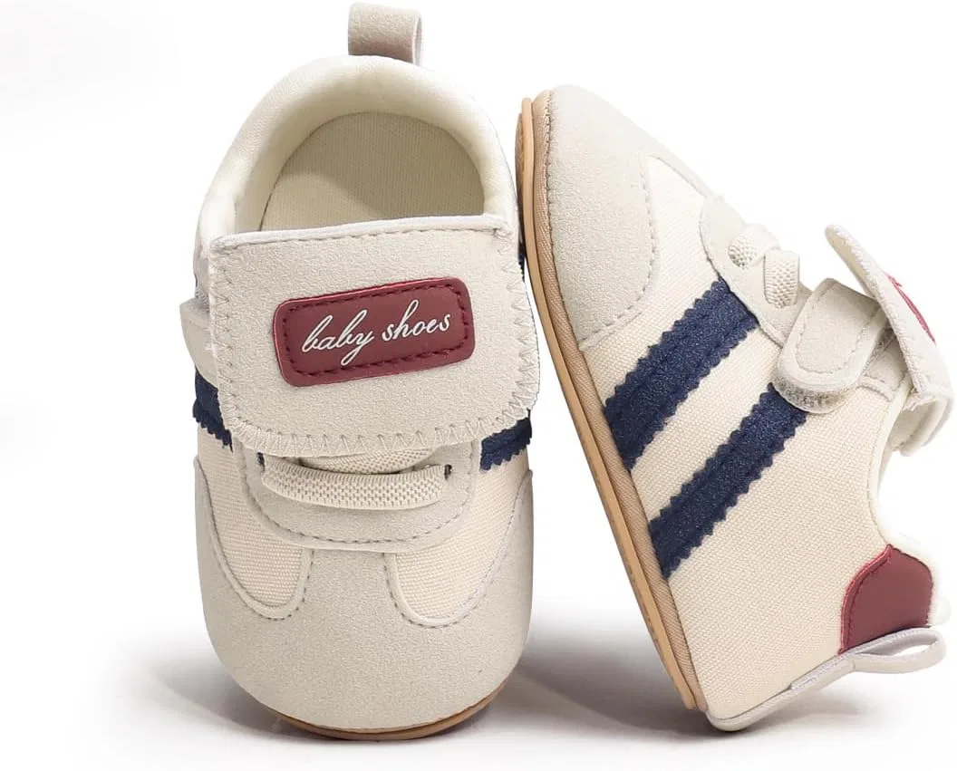 Детские кроссовки с мягкой подошвой Retro Sneakers Purepips, Beige — фото 4