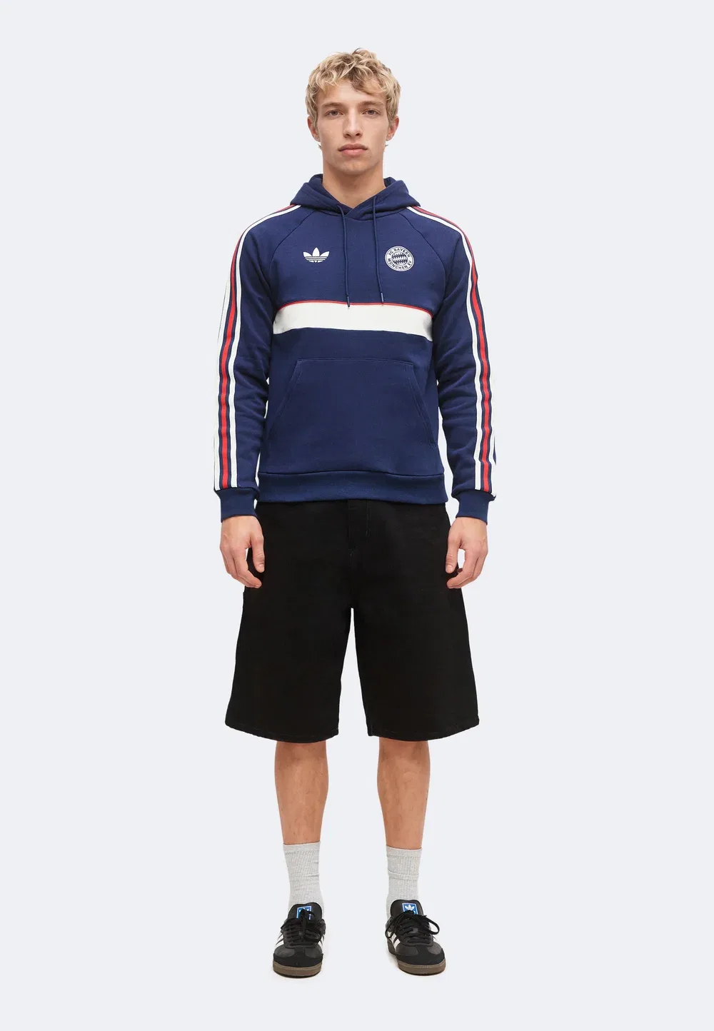Толстовка с капюшоном Fc Bayern Muenchen - клубная одежда Adidas Originals, Night Indigo/Core White — фото 2