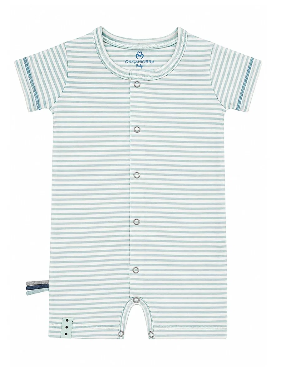 Комбинезон/боди OrganicEra 'OrganicEra Organic Baby Romper, Striped', цвет бирюзовый