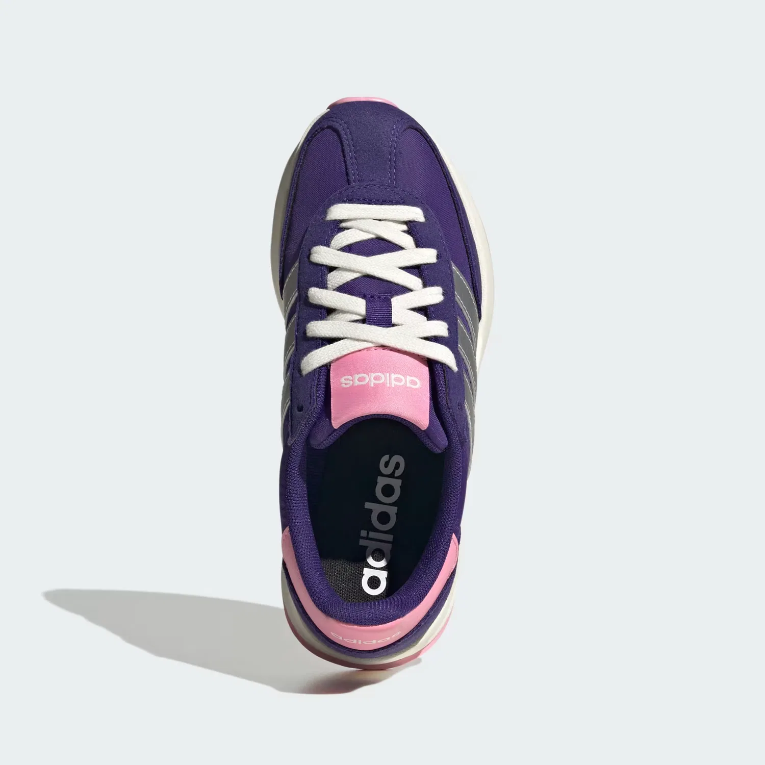 Детские кроссовки с амортизацией Cloudfoam Run 70s 2.0 Adidas Sportswear, фиолетовый/серебристый металлик — фото 2