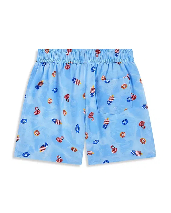Детские плавки для мальчиков с принтом Core Swim Trunks Abercrombie Kids, Blissful Blue — фото 2