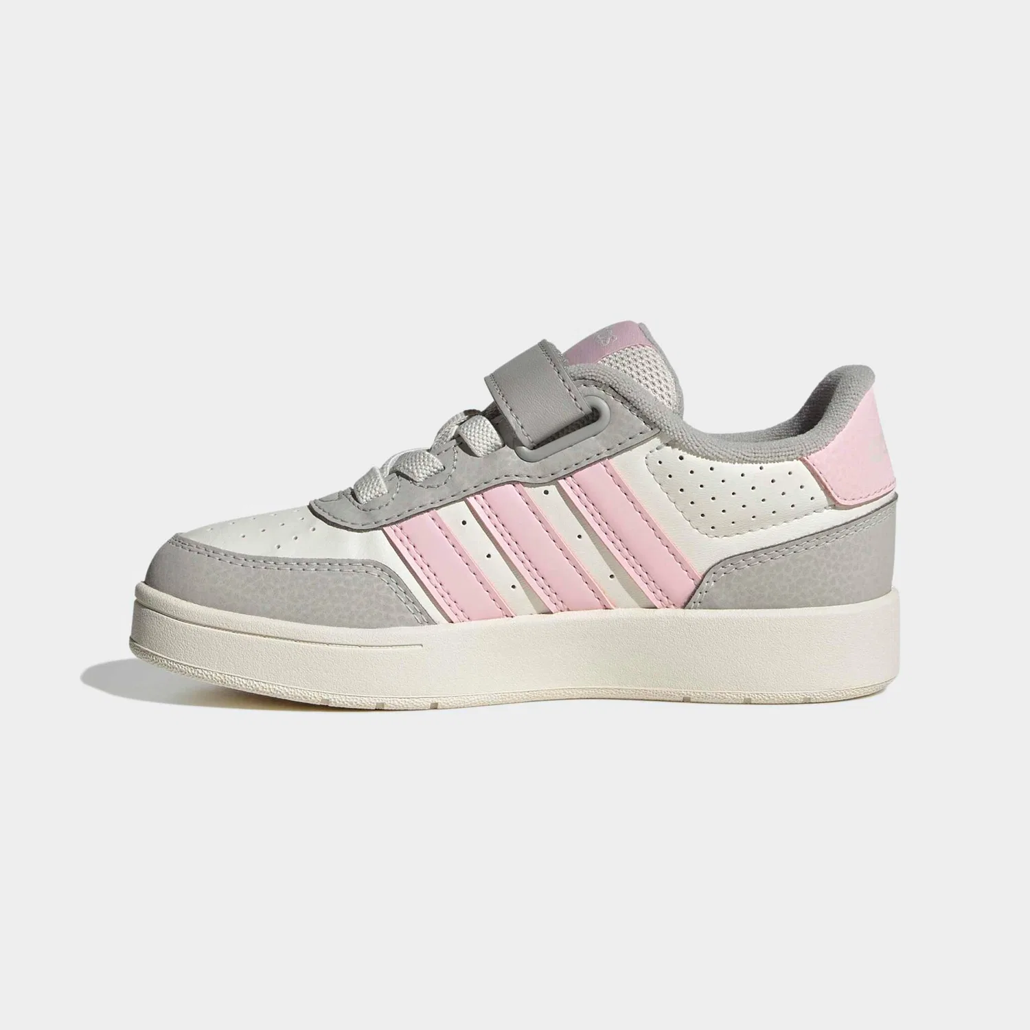 Детские кроссовки на липучке Adidas Sportswear, Core White/Clear Pink/Grey Two — фото 3