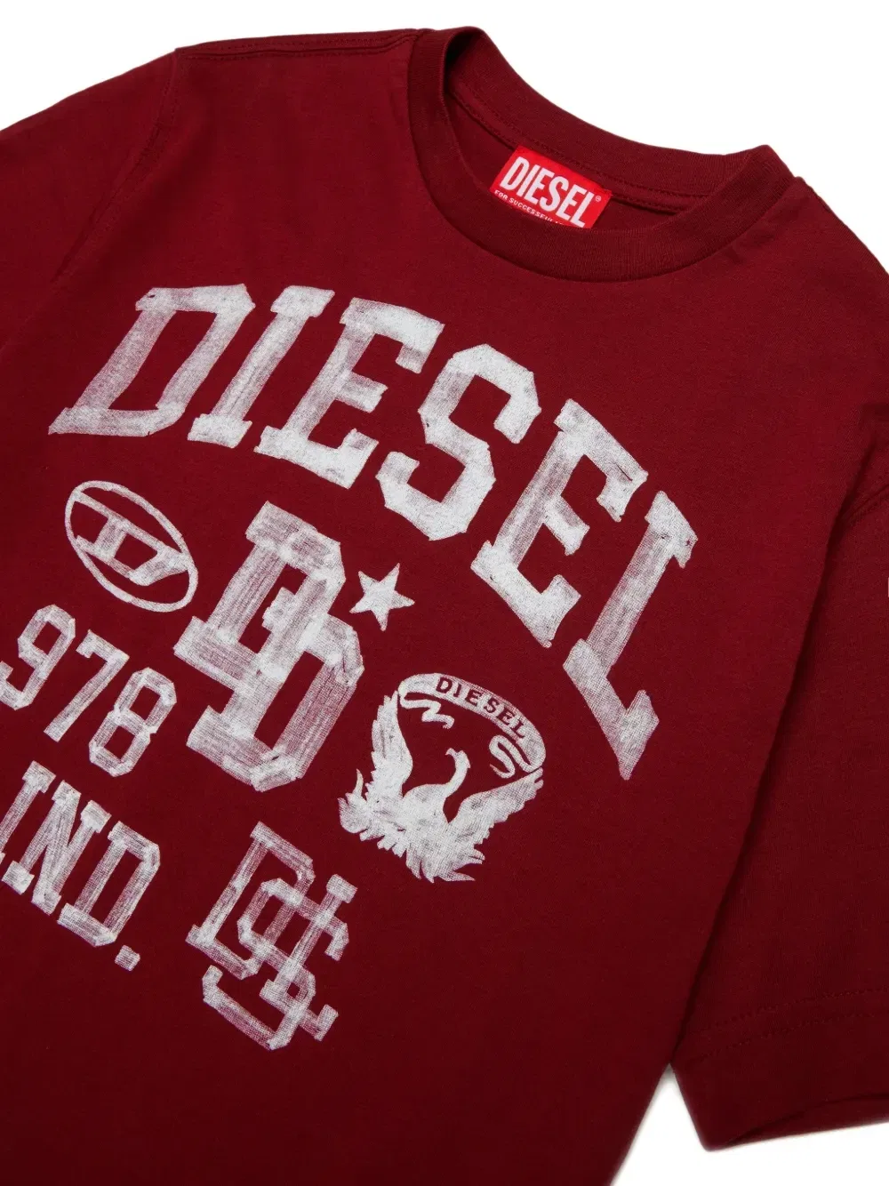 Футболка с графичным принтом и логотипом Diesel Kids, красный — фото 3