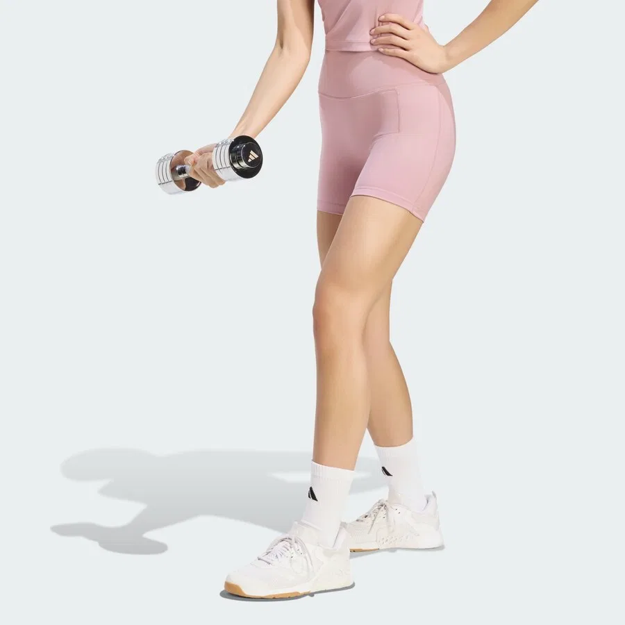 Спортивные узкие брюки ADIDAS PERFORMANCE Skinny Workout Pants 'Studio All Me' в розовом цвете — фото 2
