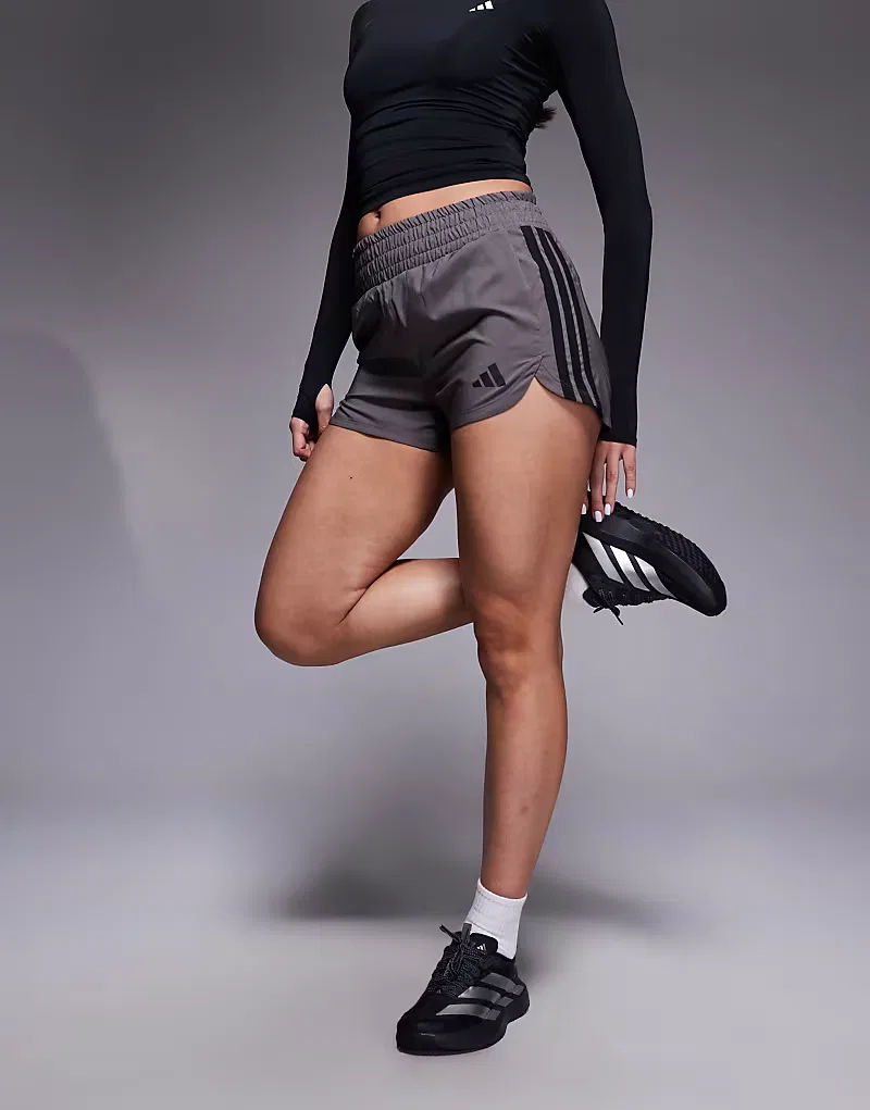 Шорты Adidas Training Pacer с высокой талией, темно-серые — фото 2