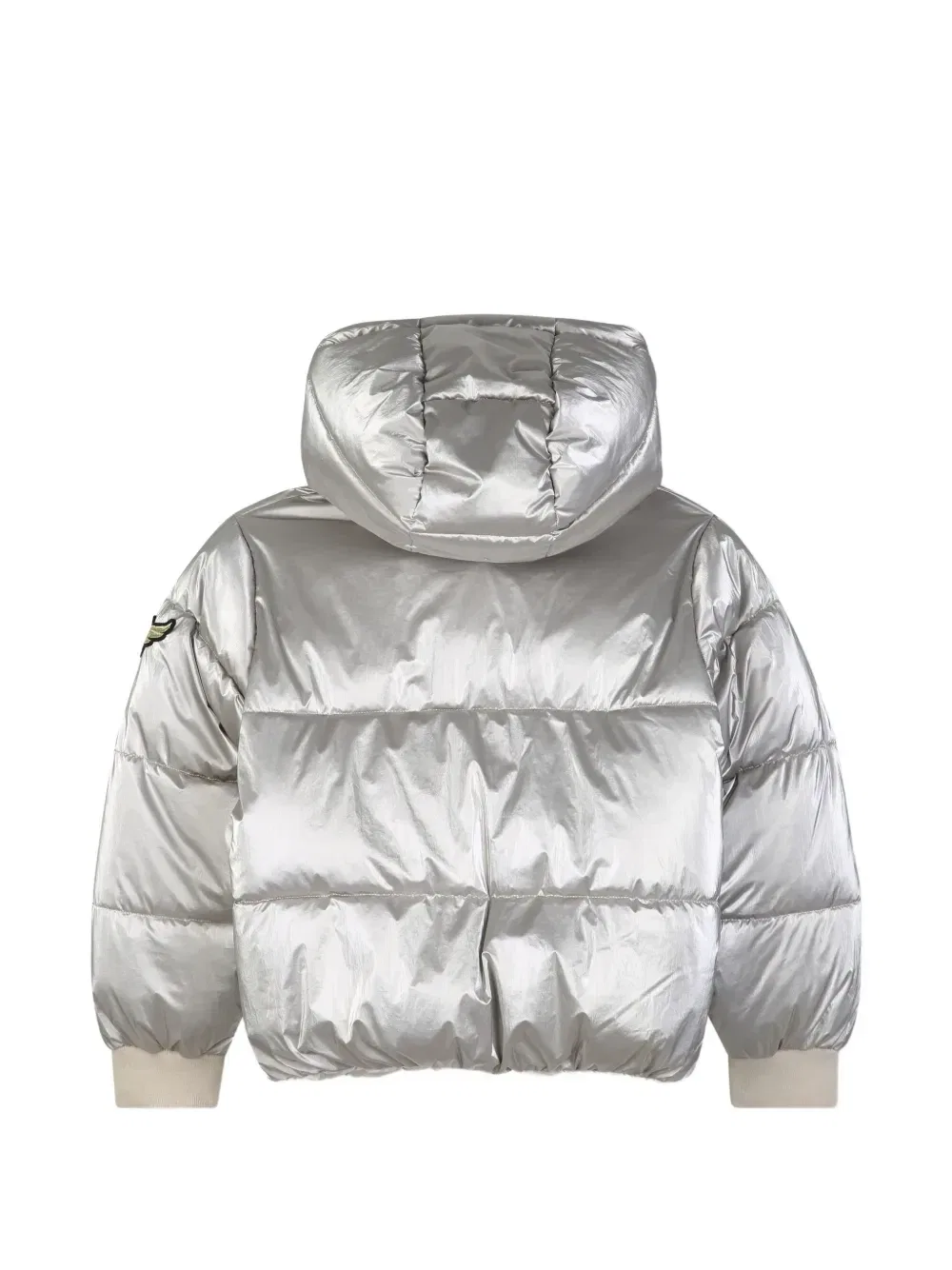 Пуховик с нашивкой-логотипом Zadig & Voltaire Kids, серебряный — фото 2