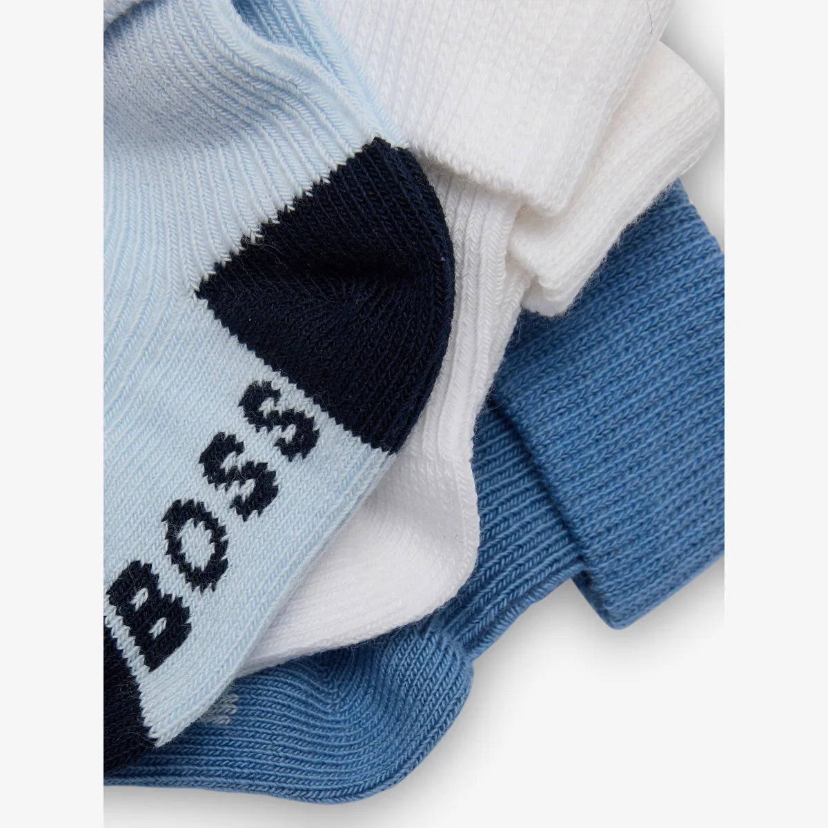 Набор из трех пар носков Logo-knit из хлопковой смеси, размер 0-1 месяц Boss — фото 2