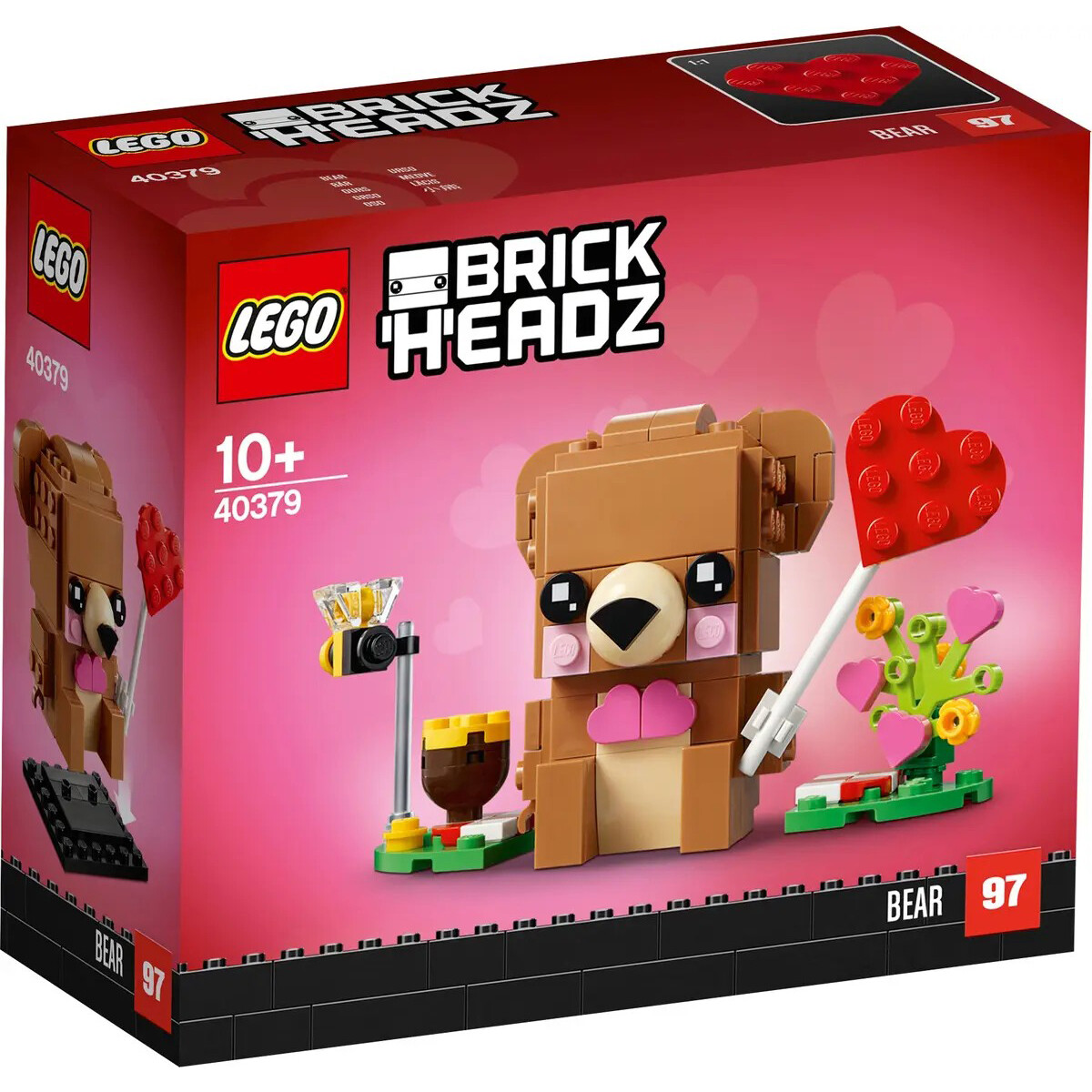 Конструктор Lego BrickHeadz Valentine's Bear 40379, 150 деталей