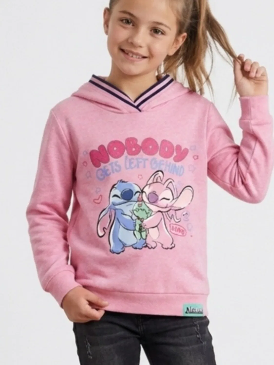 Свитер DISNEY Stitch Hoodie Meisjes - Roze - Lange Mouwen - Disney Sweater розового цвета — фото 4