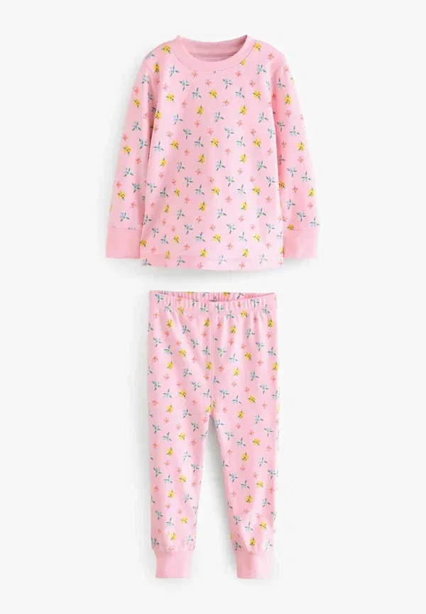 Комплект пижамный из 3 предметов, хлопок, Floral, Pyjama Set, Next, Pink, синий/розовый — фото 3