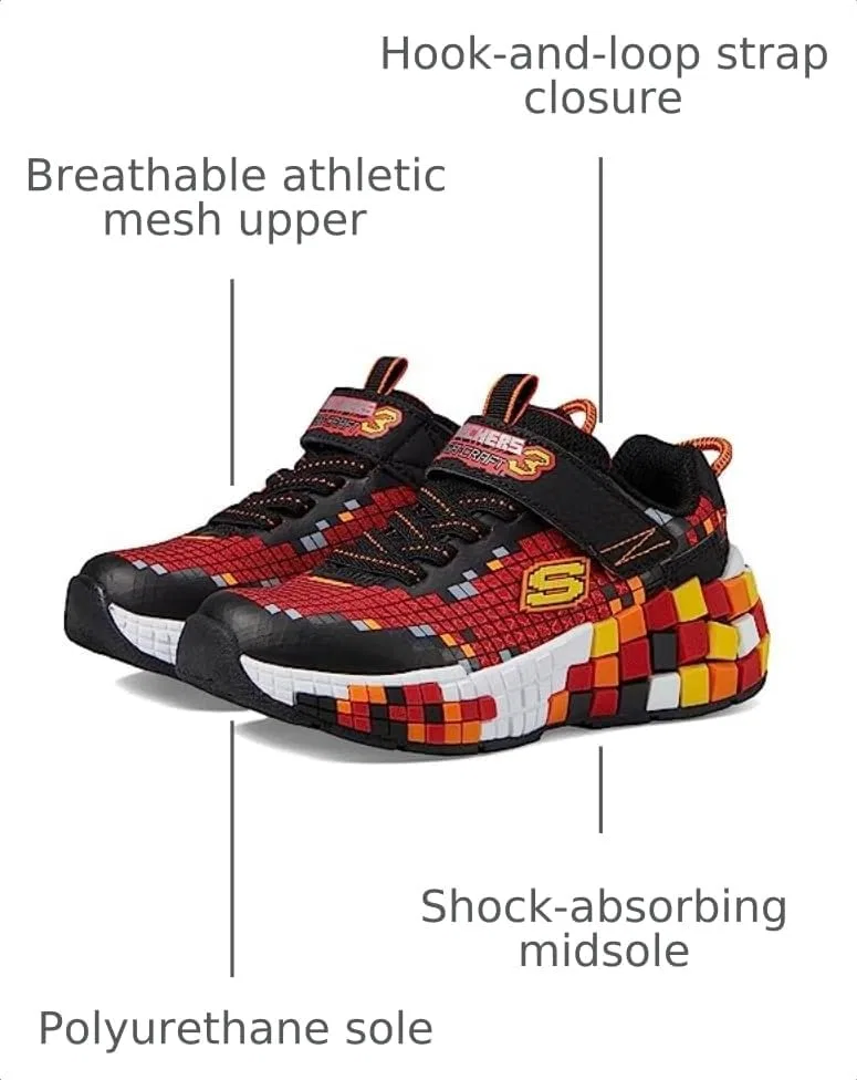 Детские кроссовки для девочек Mega-Craft 3.0 Skechers, Black/Red — фото 3