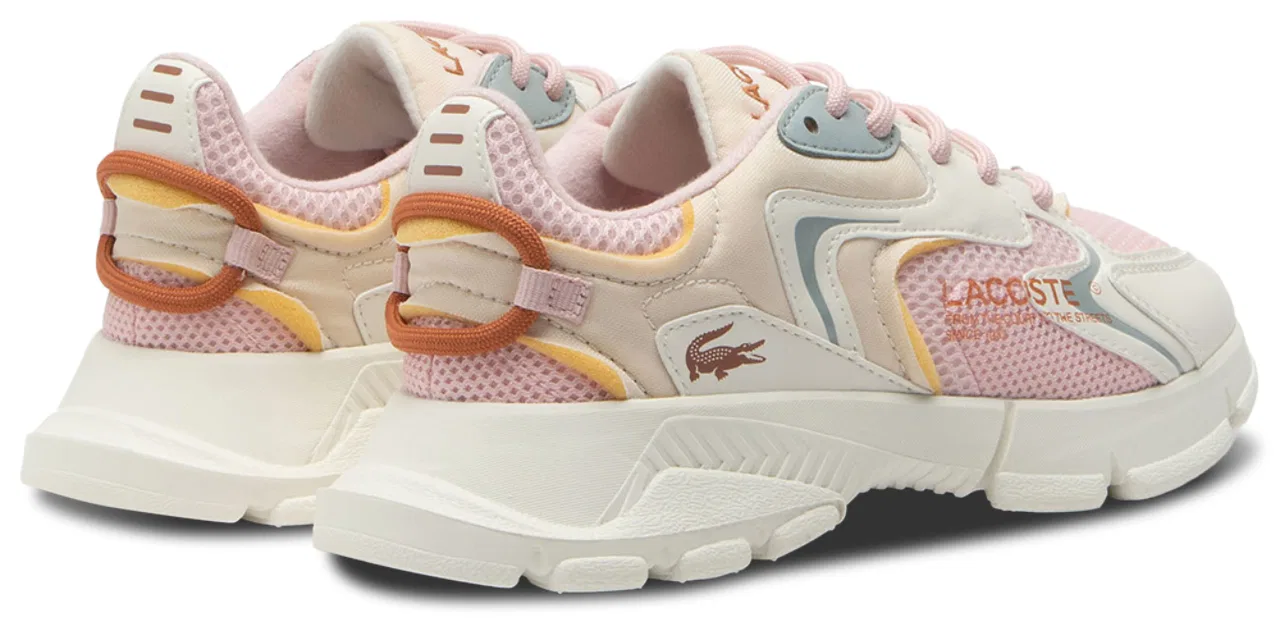 Детские кроссовки для девочек с металлическим блеском Lacoste Neo, Tan/Light Pink — фото 3