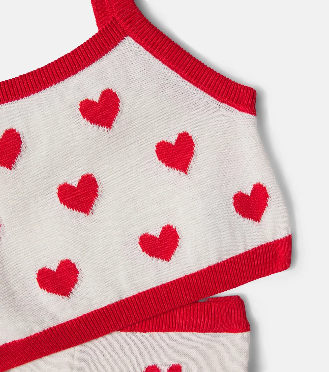 Комплект из топа и шорт из хлопка Hearts Jacquard, The New Society, белый — фото 4