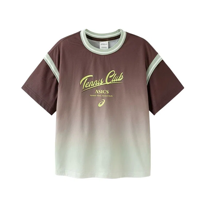 Детская футболка быстросохнущая Crew Neck Thin, ASICS, Brown Tone