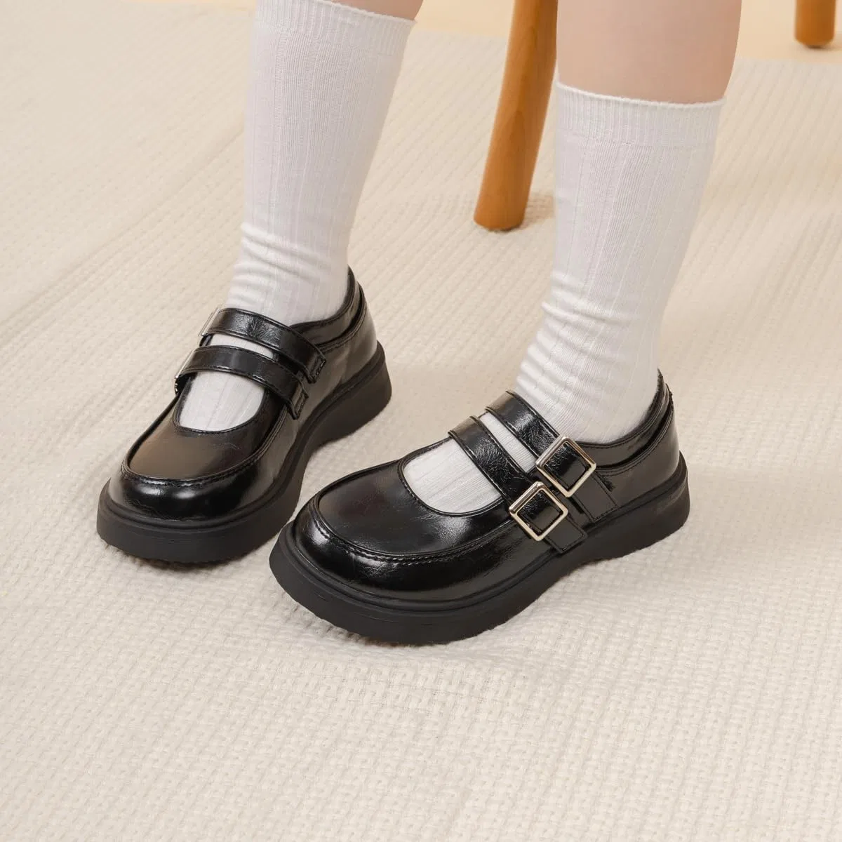 Детские туфли Мэри Джейн для девочек Classic Black GOJERP, Black — фото 3