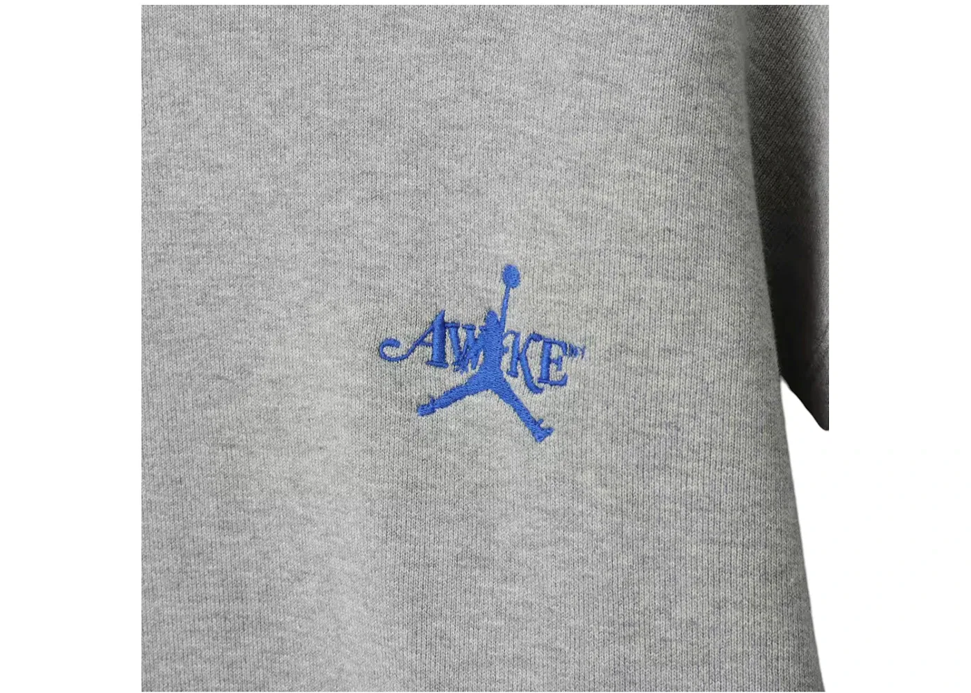 Мужская худи с длинным рукавом Jordan x Awake NY Fleece Hoodie Heather Grey/Black/Game Royal — фото 2