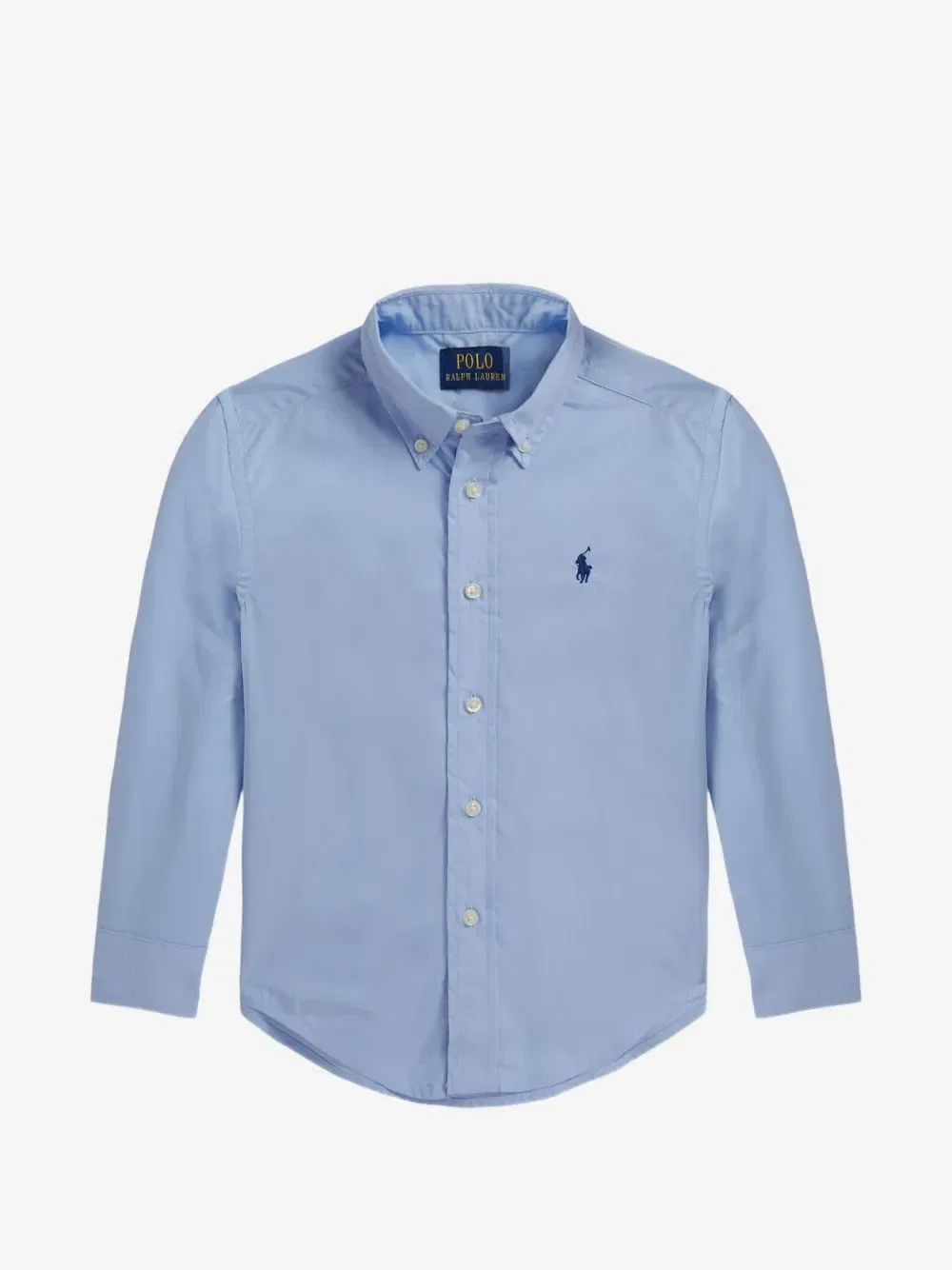 Рубашка на пуговицах с вышитым логотипом POLO RALPH LAUREN KIDS, синий
