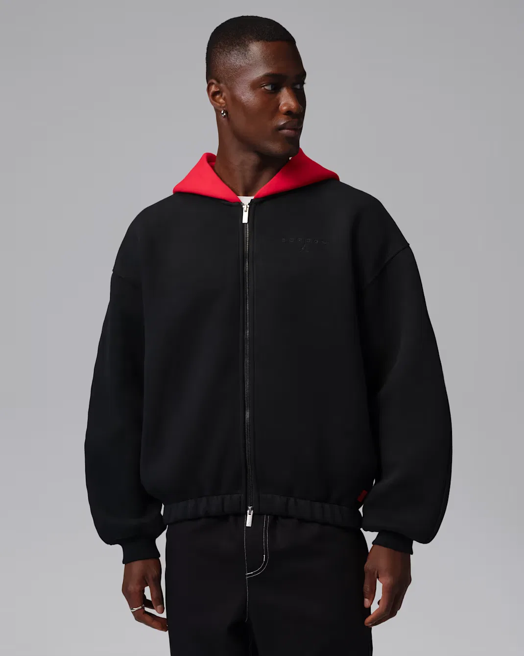 Мужской свитер на молнии Jordan Flight, Black/University Red
