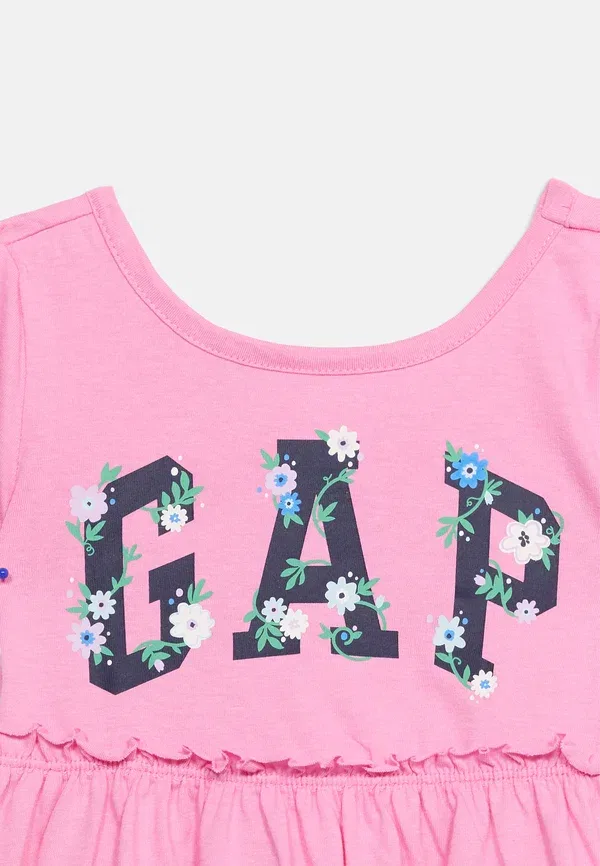 Платье с логотипом - трикотажное платье Gap, розовый — фото 4