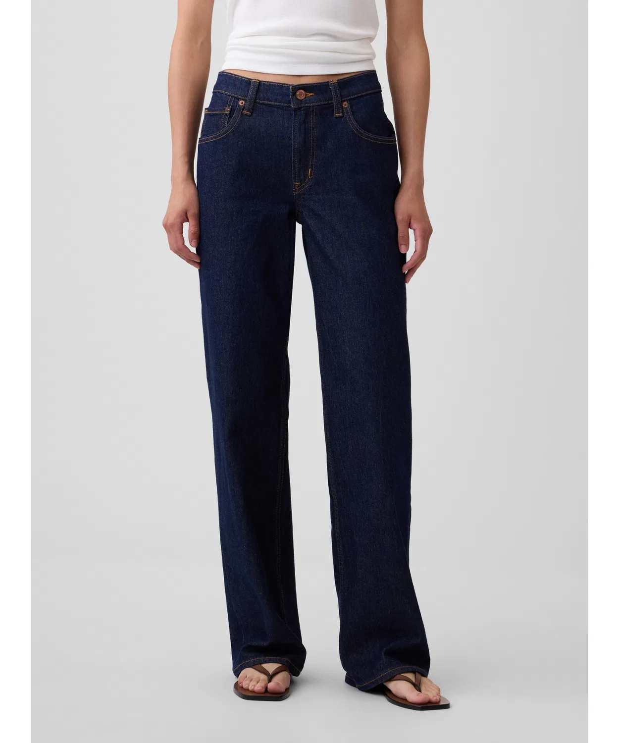 Женские джинсы с низкой посадкой, свободного кроя, модель 90-х GAP, Indigo Blue — фото 3