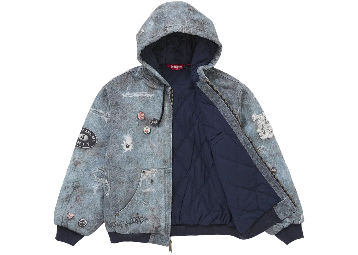 Мужская куртка с капюшоном с оптической иллюзией HJR Trompe L'oeil Supreme, Blue — фото 2