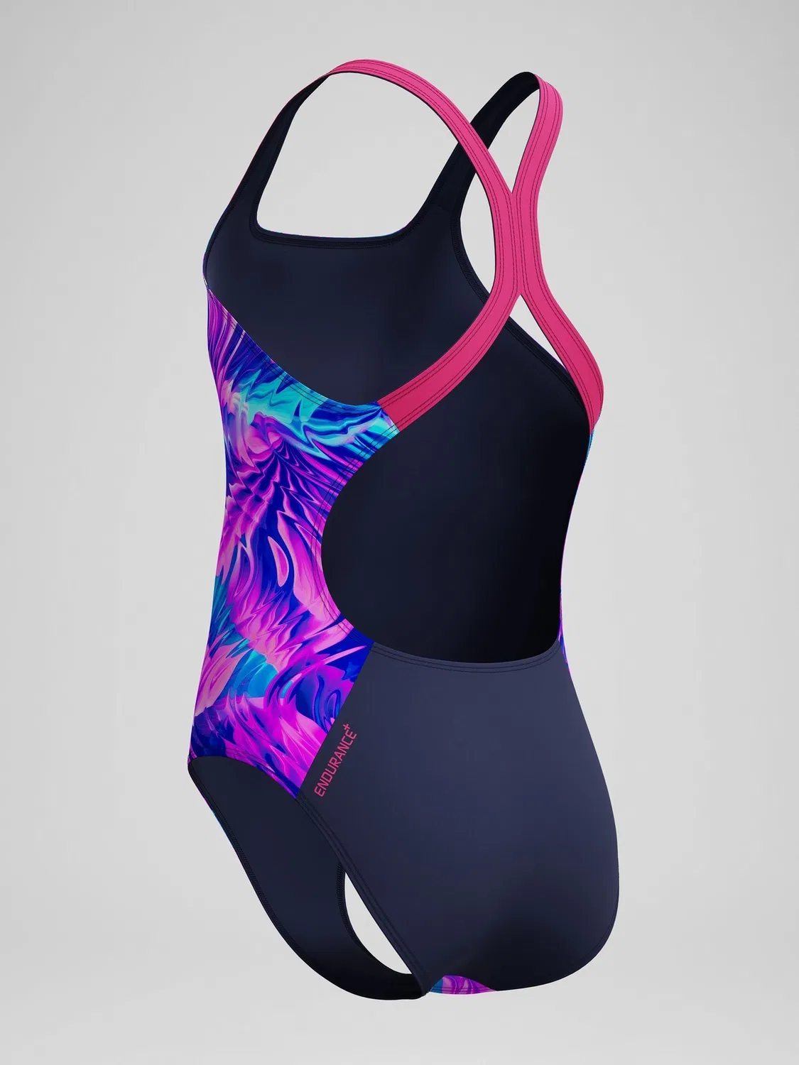 Купальник слитный Print Powerback Speedo, розовый — фото 2