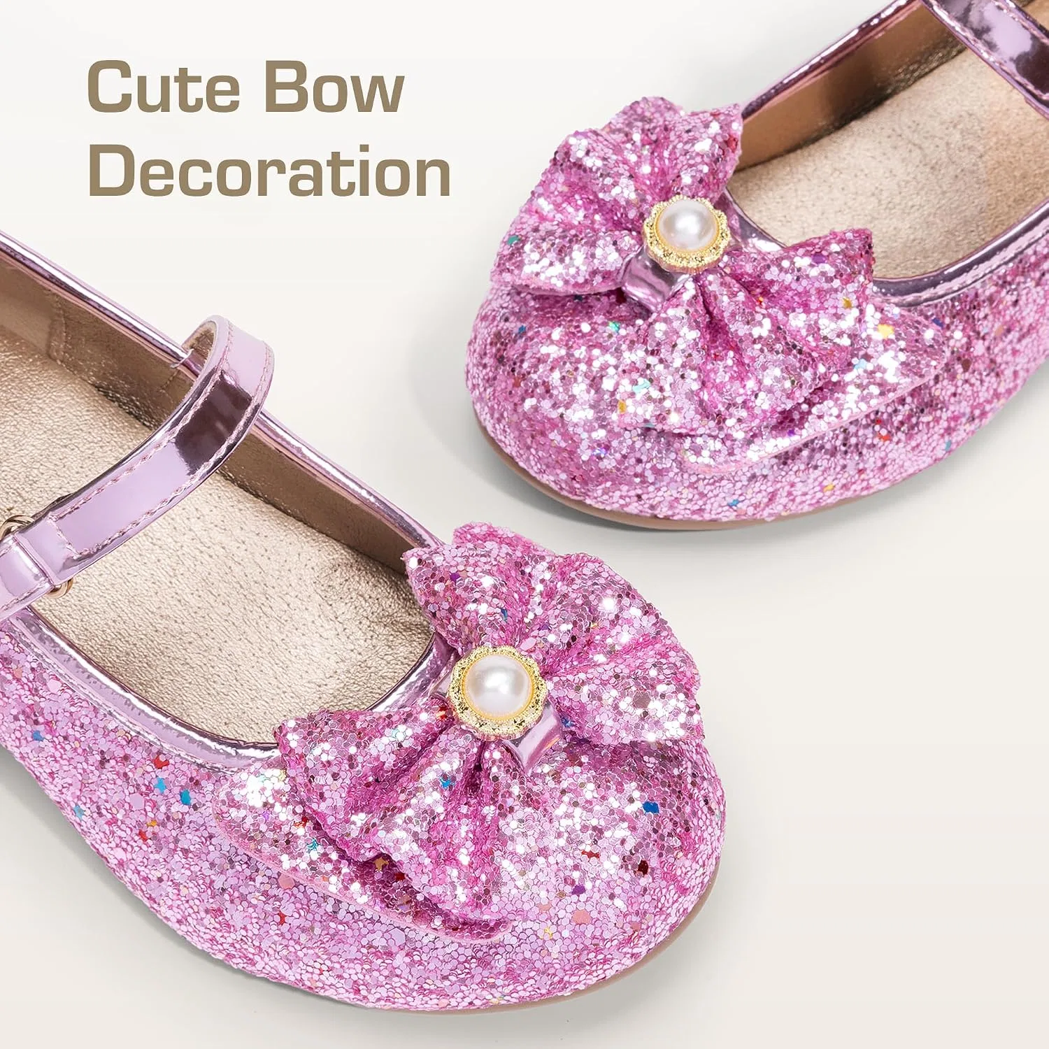 Детские туфли для девочек с блестками Mary Jane Heels DREAM PAIRS, Pink — фото 4