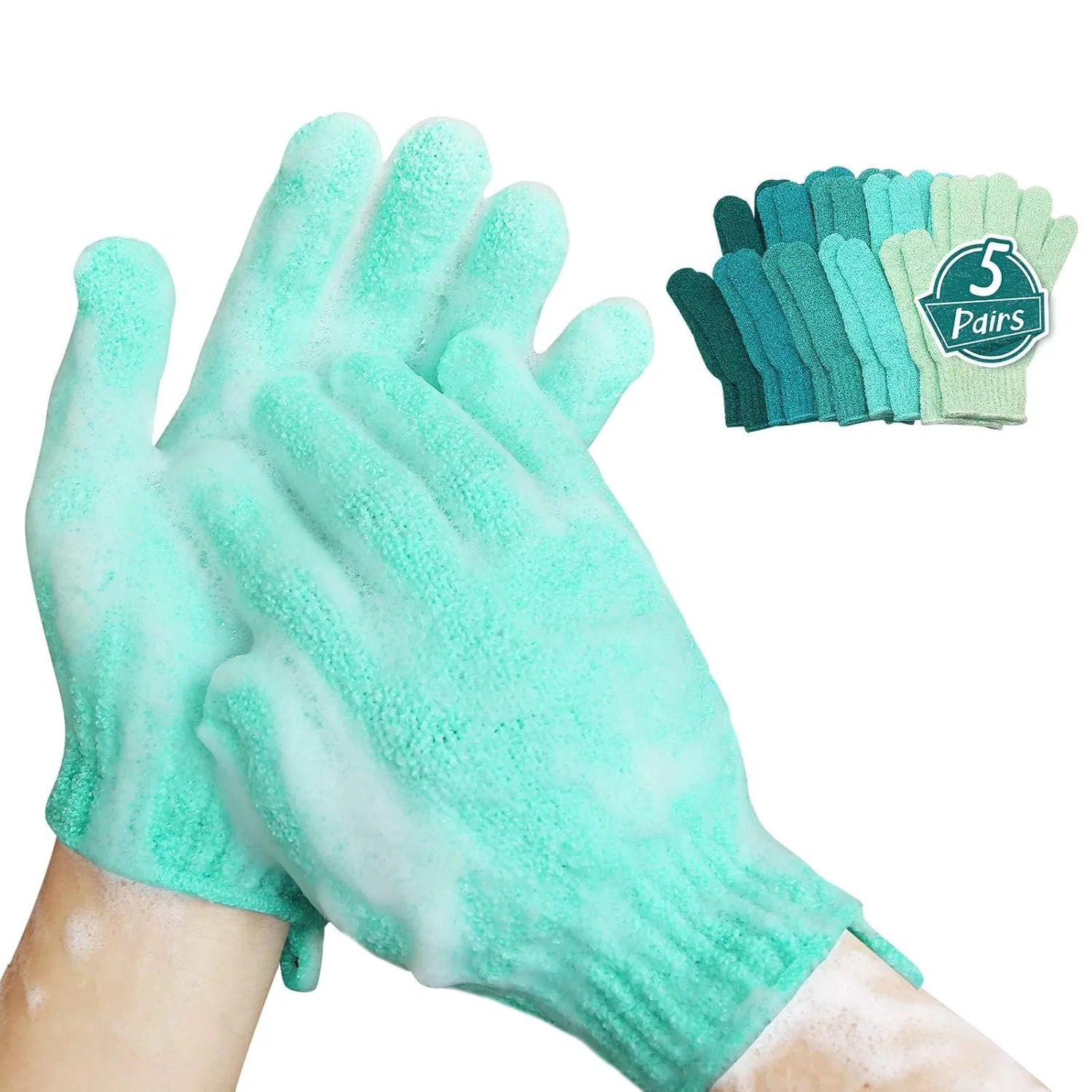 Эксфолиирующие перчатки MIG4U, 5 пар, Green