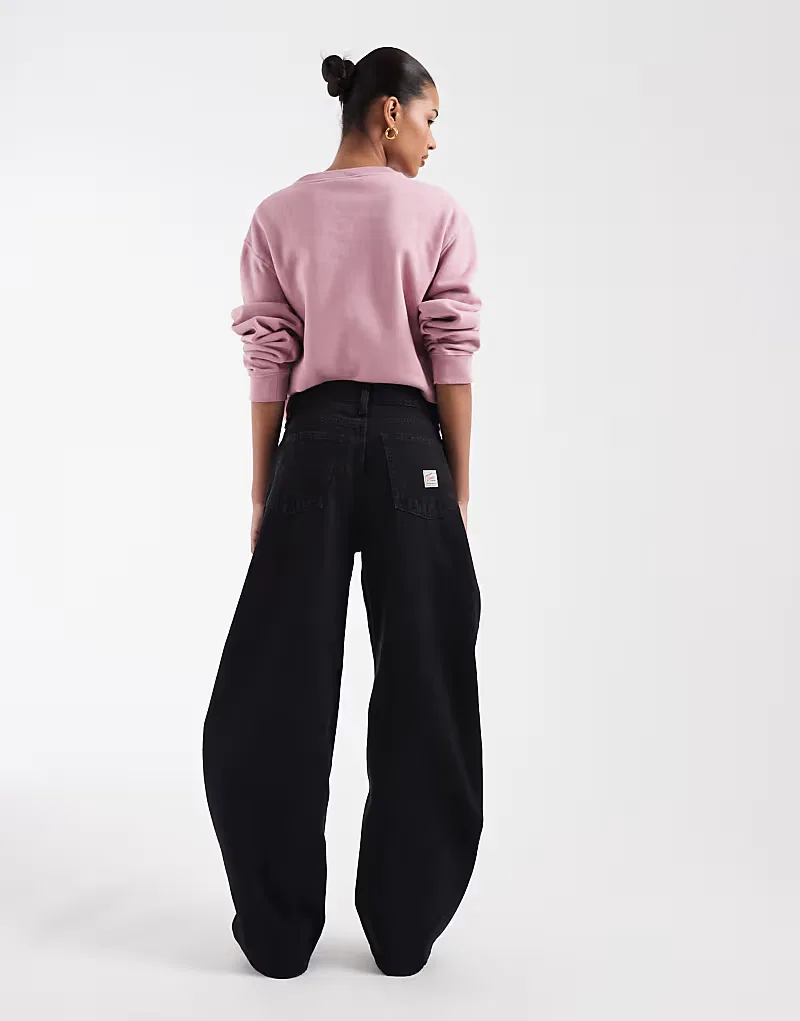 Свободные джинсы GAP, черный с эффектом потертости — фото 3