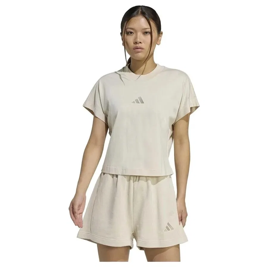 Женская футболка с длинным рукавом adidas W ALL SZN TEE, Бежевый — фото 2