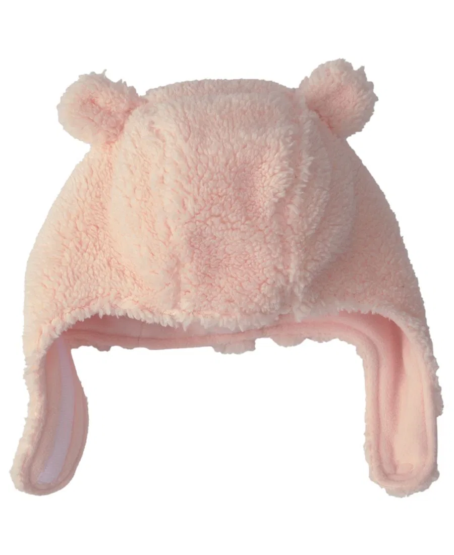 Комплект из шапки и варежек из флиса с ушками, Teddy Fleece Carter's, Pink — фото 2