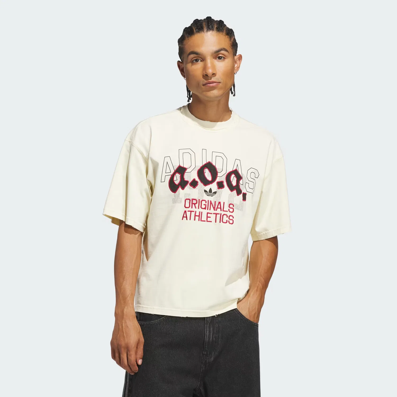 Мужская футболка с принтом Originals AOA Graphic Tee Adidas Originals, ванильный